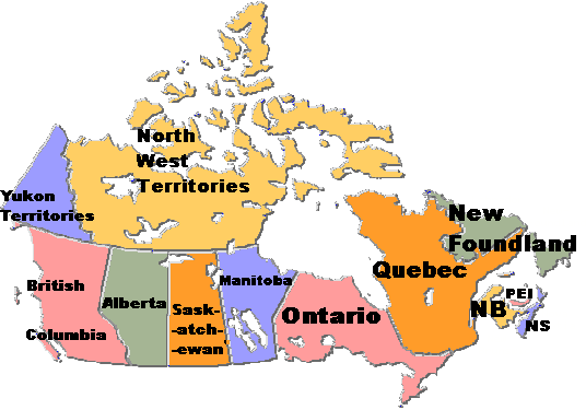 Clickable Map of Canada